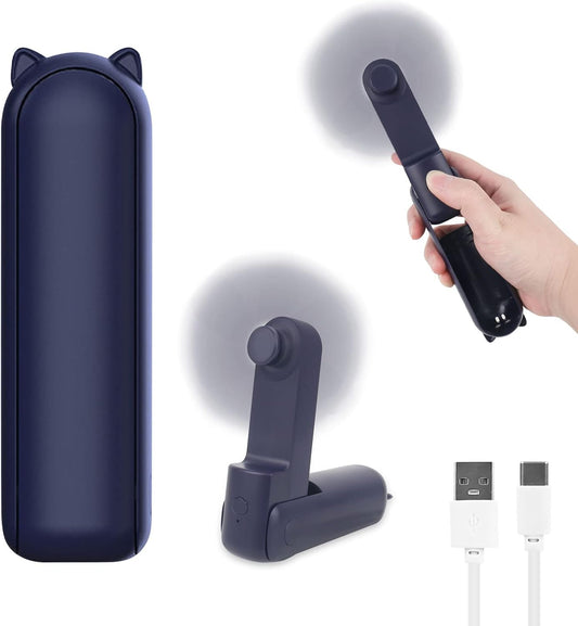 USB Tischventilator Clip Fan mit 2800mAh Wiederaufladbare Batterie, Min Ventilator mit 3 Geschwindigkeitsstufen und Lichtern,360° Drehung Tischventilatoren Akku für drinnen draußen