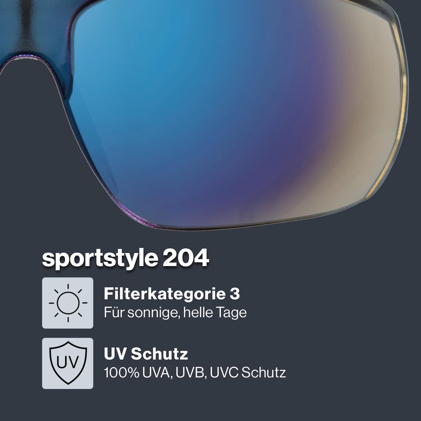 uvex sportstyle 204 - Sportbrille für Damen und Herren - 100% UVA-, B, C Schutz - druckfreier Sitz & perfekter Halt