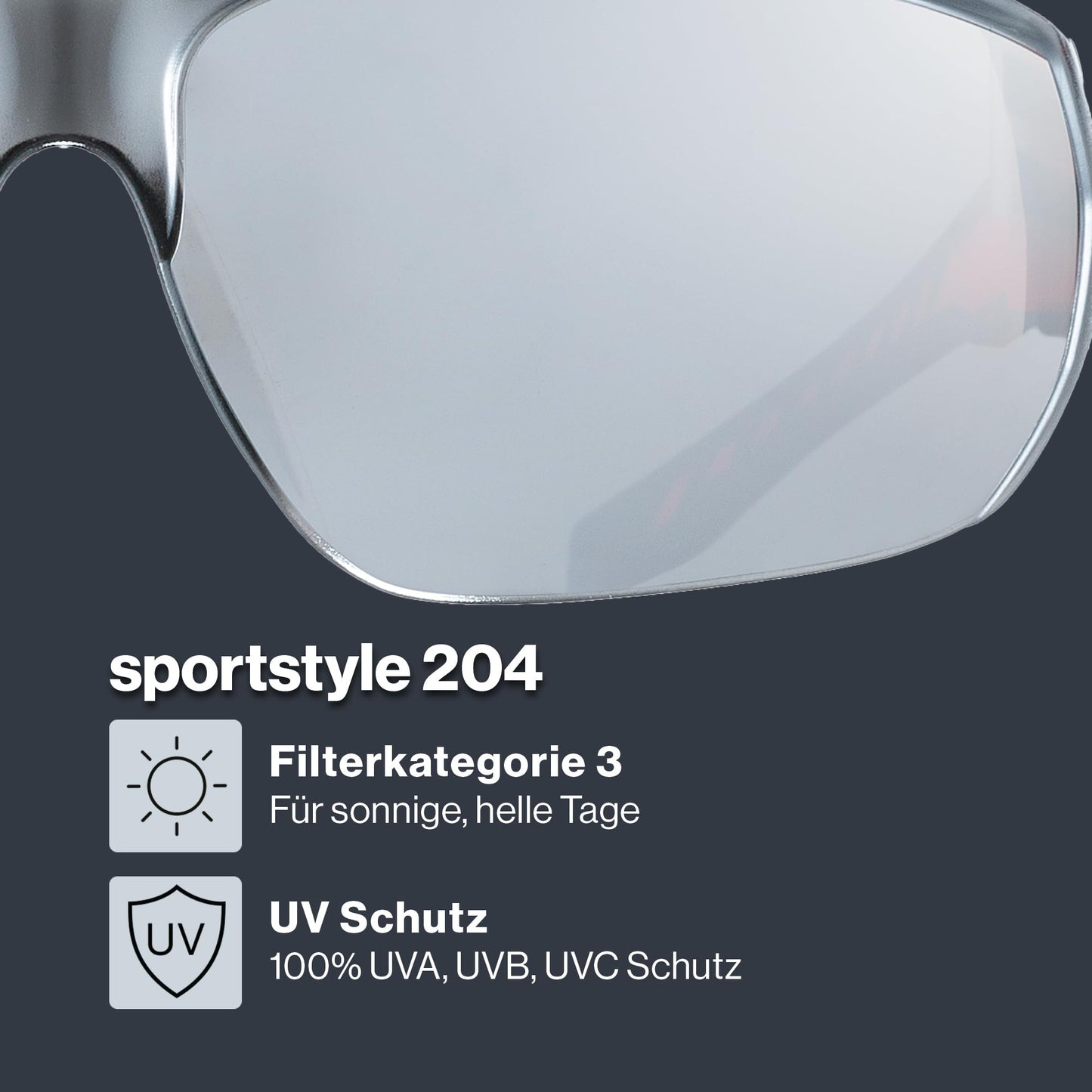 uvex sportstyle 204 - Sportbrille für Damen und Herren - 100% UVA-, B, C Schutz - druckfreier Sitz & perfekter Halt