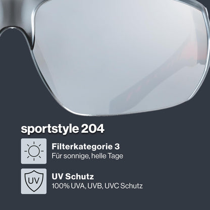 uvex sportstyle 204 - Sportbrille für Damen und Herren - 100% UVA-, B, C Schutz - druckfreier Sitz & perfekter Halt