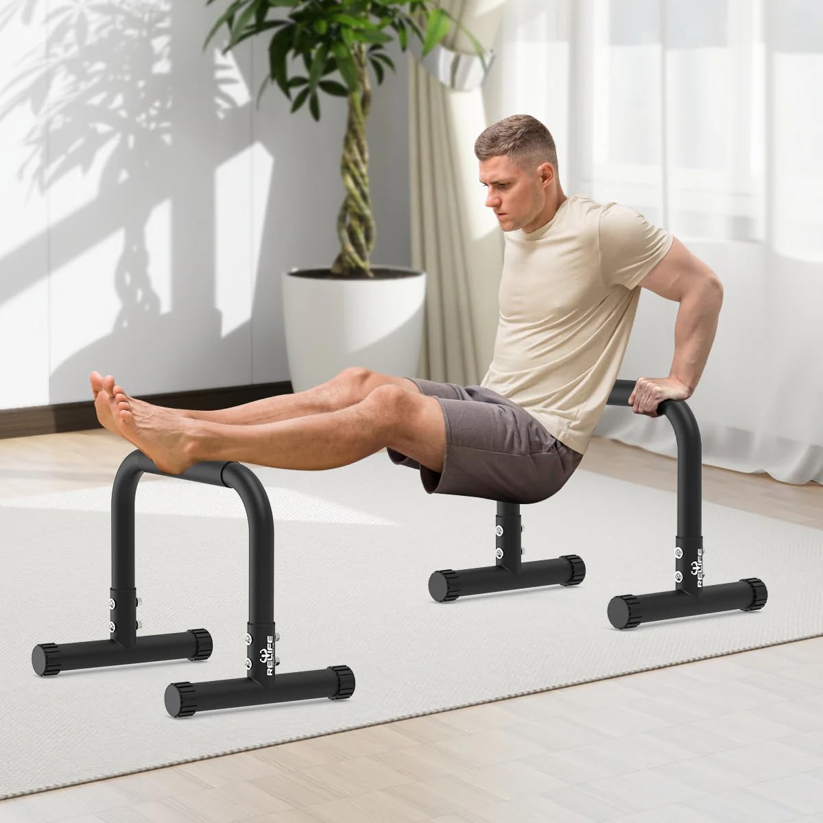 RELIFE REBUILD YOUR LIFE Dip Station Dip Bar Barren Parallettes Push Up Dip-Ständer Einstellbar Einstellbare Höhe Fitness Turnhalle Ausüben Calisthenics Equipment