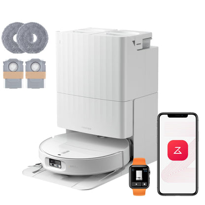 roborock Qrevo Edge 2 Set Saugroboter mit Wischfunktion&Hebarem Wischmopp, 25.000 Pa, Anti-Tangle, ultraflach 7,98 cm, 80 °C Heißwasser-Moppwäsche, FlexiArm-Technologie, AI-Hinderniserkennung(Schwarz)