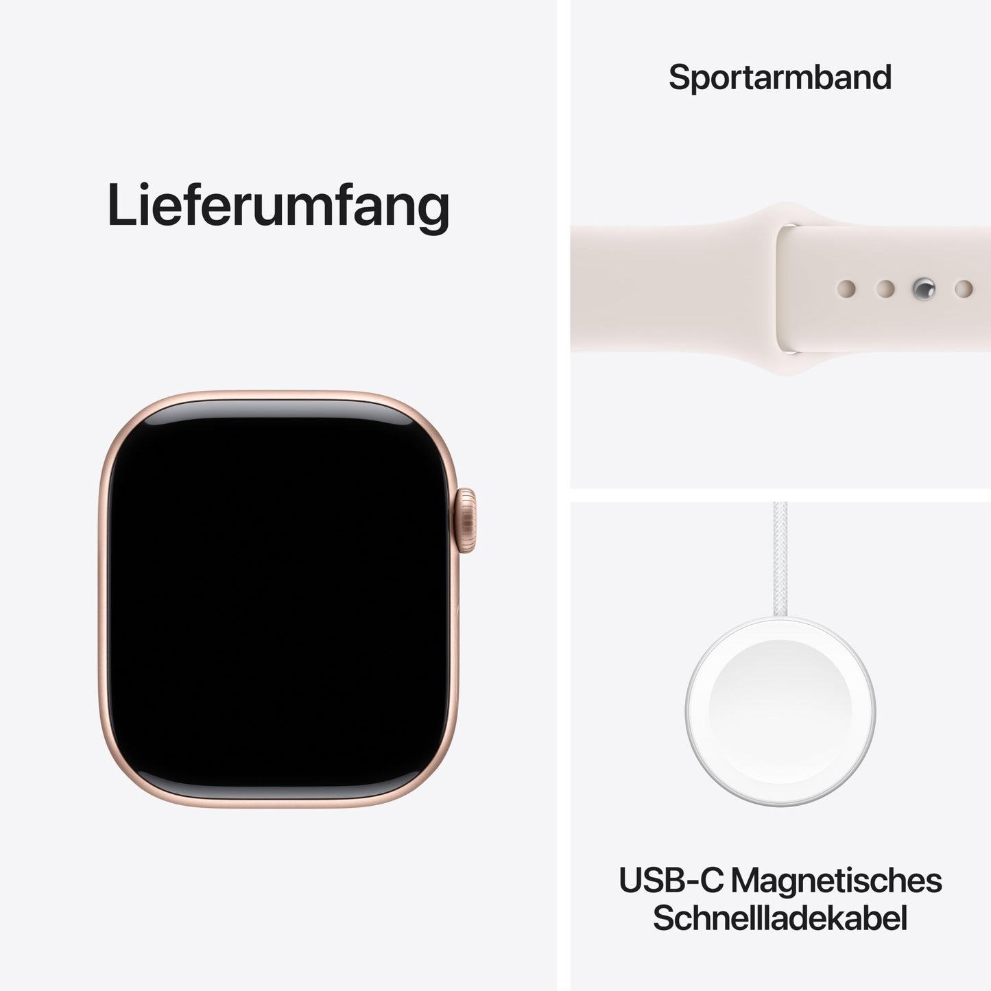 Apple Watch Series 11 GPS 42 mm Smartwatch mit Aluminiumgehäuse in Roségold und Sportarmband in Blassrosa (M/L). Schlafindex, Fitnesstracker, Gesundheitstracking, Always-On Display, Wasserschutz
