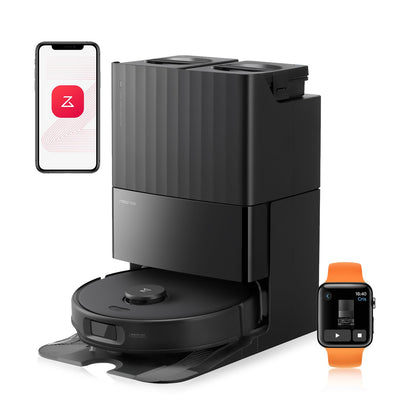 roborock Qrevo Edge 2 Set Saugroboter mit Wischfunktion&Hebarem Wischmopp, 25.000 Pa, Anti-Tangle, ultraflach 7,98 cm, 80 °C Heißwasser-Moppwäsche, FlexiArm-Technologie, AI-Hinderniserkennung(Schwarz)