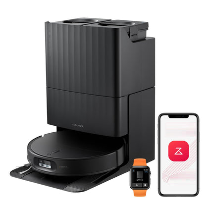 roborock Qrevo Edge 2 Set Saugroboter mit Wischfunktion&Hebarem Wischmopp, 25.000 Pa, Anti-Tangle, ultraflach 7,98 cm, 80 °C Heißwasser-Moppwäsche, FlexiArm-Technologie, AI-Hinderniserkennung(Schwarz)