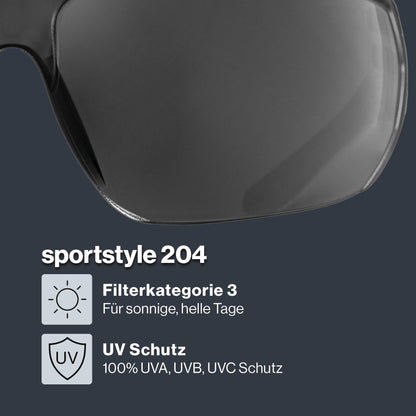 uvex sportstyle 204 - Sportbrille für Damen und Herren - 100% UVA-, B, C Schutz - druckfreier Sitz & perfekter Halt
