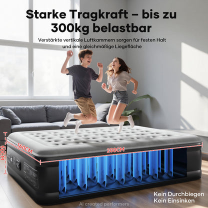 OlarHike Luftmatratze Selbstaufblasend, Luftbett 2 Personen, Gästebett, Luftmatratze 140x200, 1er Pack, aufblasbar für Camping, Zelt, Sofa und Heimgebrauch - 140 x 200 x 46 cm