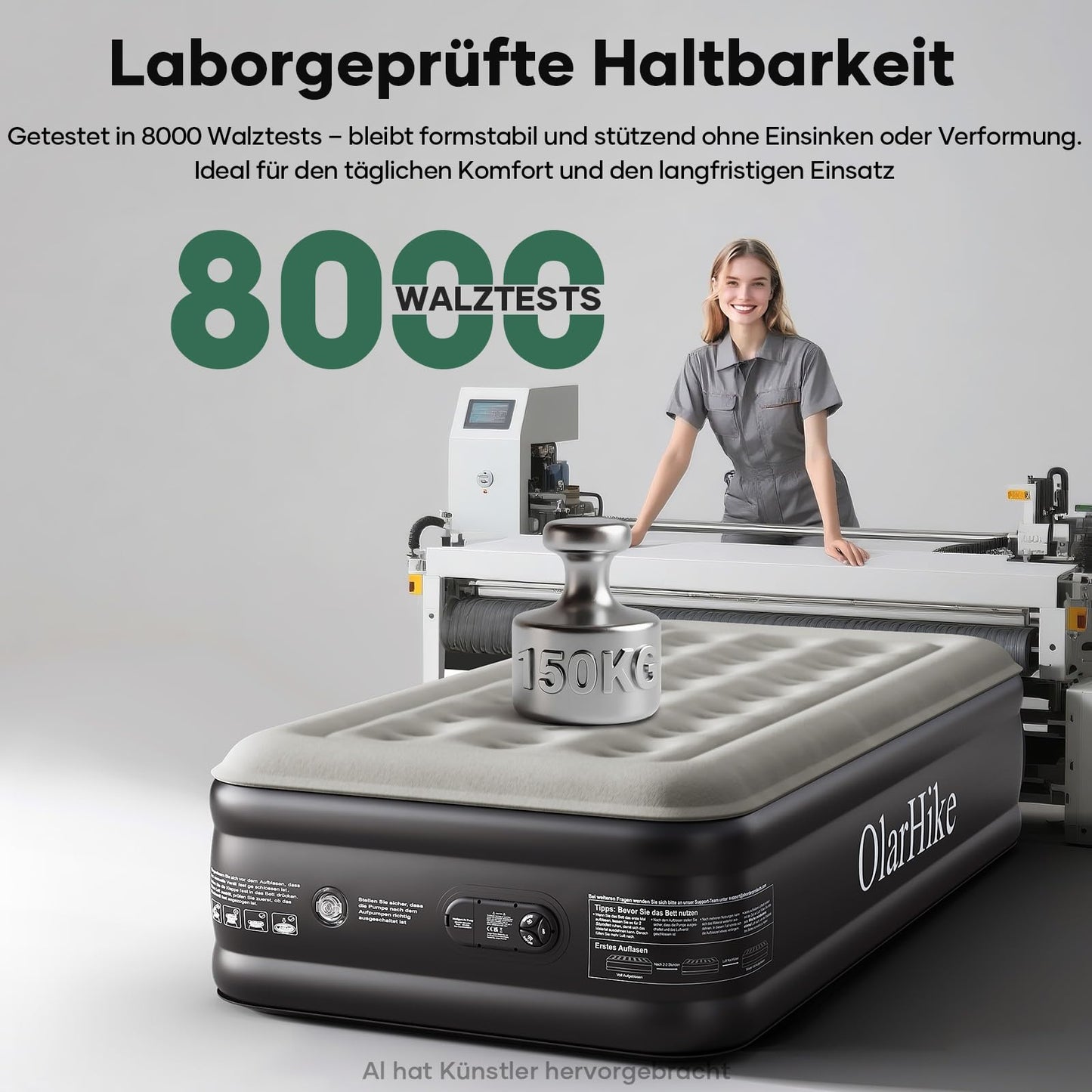 OlarHike Luftmatratze Selbstaufblasend, Luftbett 2 Personen, Gästebett, Luftmatratze 140x200, 1er Pack, aufblasbar für Camping, Zelt, Sofa und Heimgebrauch - 140 x 200 x 46 cm