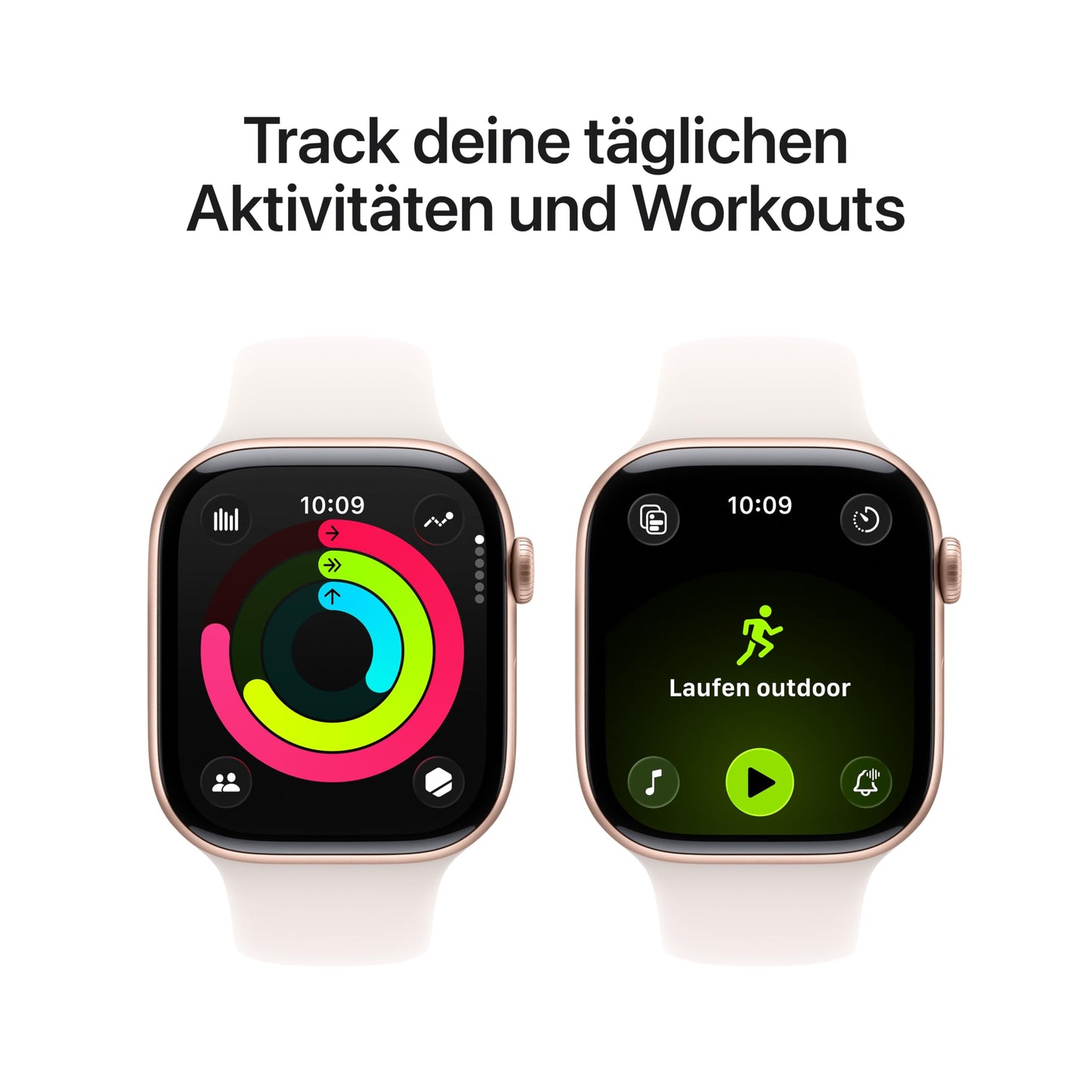 Apple Watch Series 11 GPS 42 mm Smartwatch mit Aluminiumgehäuse in Roségold und Sportarmband in Blassrosa (M/L). Schlafindex, Fitnesstracker, Gesundheitstracking, Always-On Display, Wasserschutz