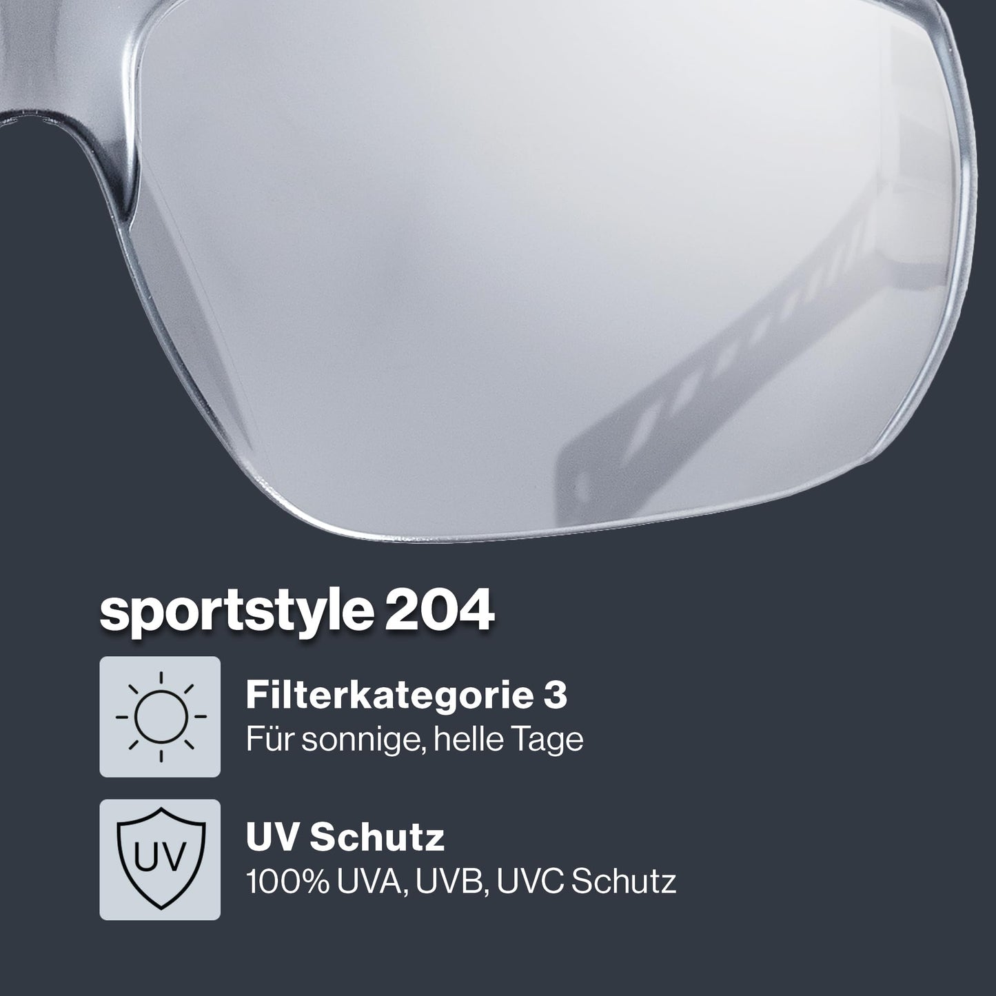 uvex sportstyle 204 - Sportbrille für Damen und Herren - 100% UVA-, B, C Schutz - druckfreier Sitz & perfekter Halt