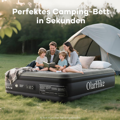 OlarHike Luftmatratze Selbstaufblasend, Luftbett 2 Personen, Gästebett, Luftmatratze 140x200, 1er Pack, aufblasbar für Camping, Zelt, Sofa und Heimgebrauch - 140 x 200 x 46 cm