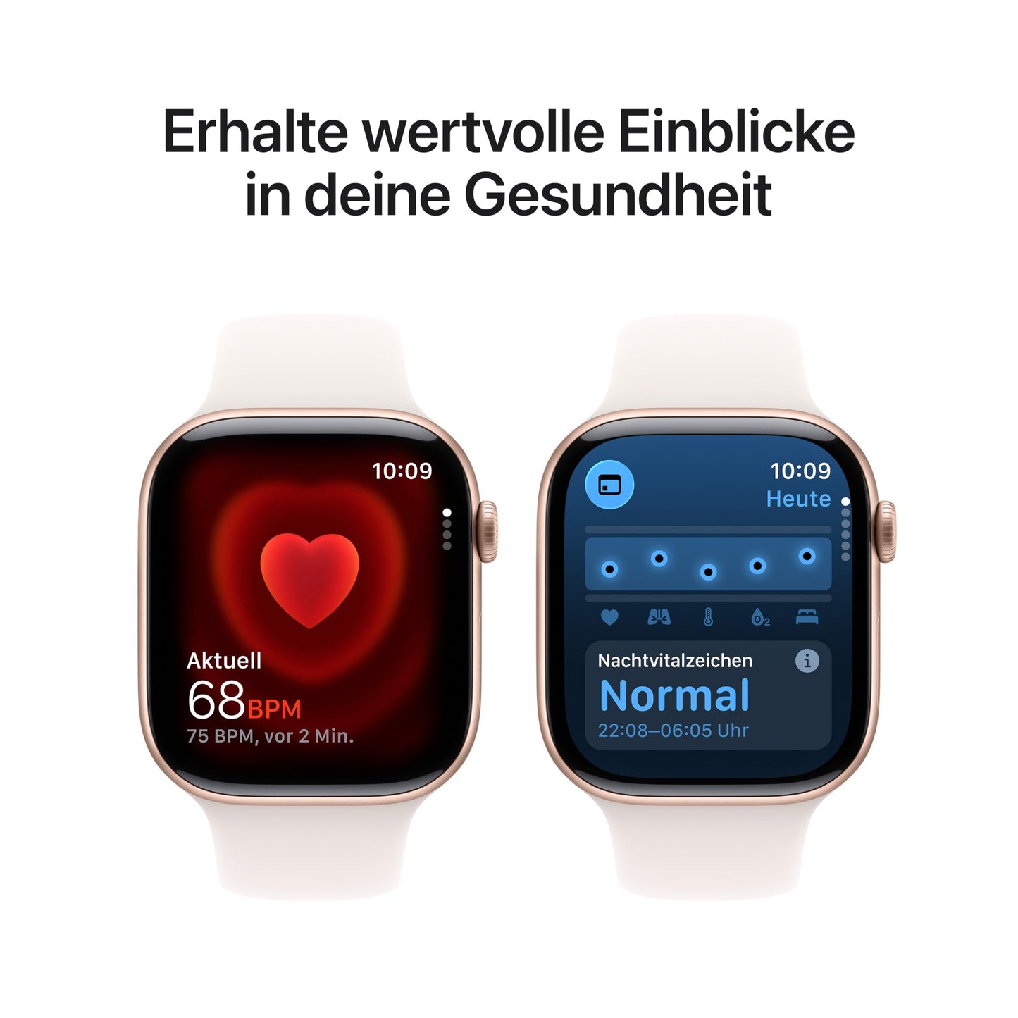 Apple Watch Series 11 GPS 42 mm Smartwatch mit Aluminiumgehäuse in Roségold und Sportarmband in Blassrosa (M/L). Schlafindex, Fitnesstracker, Gesundheitstracking, Always-On Display, Wasserschutz