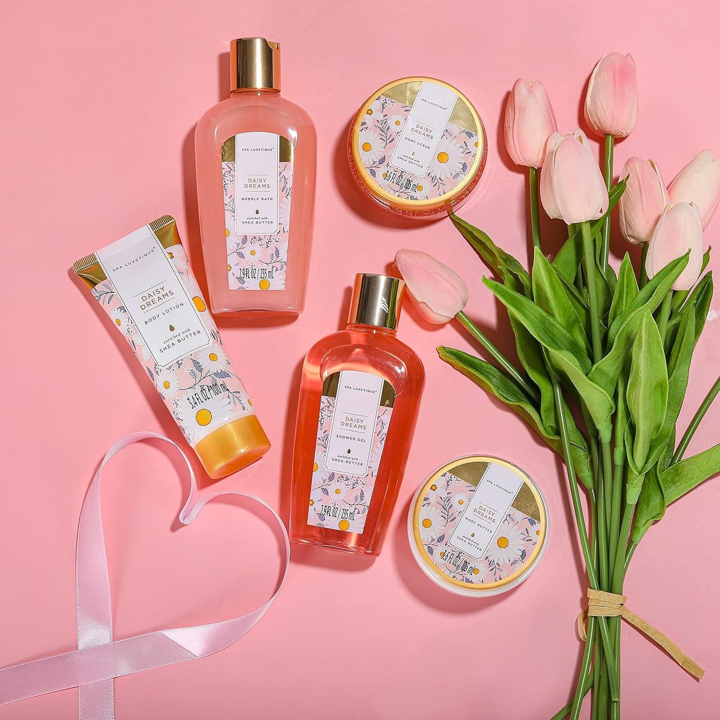 SPA LUXETIQUE Damen Bade Geschenkset - Beauty Set für Sie 12tlg Geburtstagsgeschenk, Gänseblümchenduft Spa Set, Wellness Set für Frauen, Muttertaggeschenke, Valentinstag Geschenk für Sie