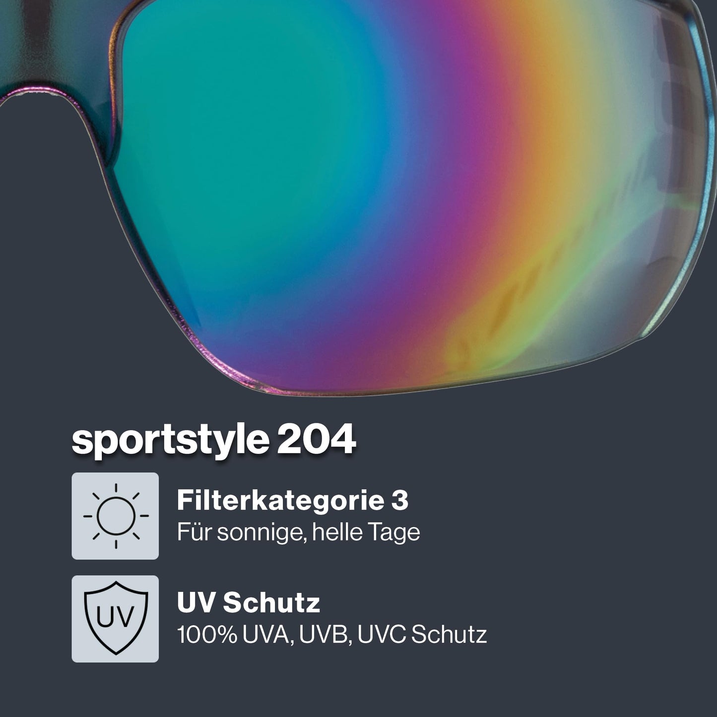 uvex sportstyle 204 - Sportbrille für Damen und Herren - 100% UVA-, B, C Schutz - druckfreier Sitz & perfekter Halt