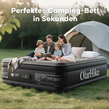 OlarHike Luftmatratze Selbstaufblasend, Luftbett 2 Personen, Gästebett, Luftmatratze 140x200, 1er Pack, aufblasbar für Camping, Zelt, Sofa und Heimgebrauch - 140 x 200 x 46 cm