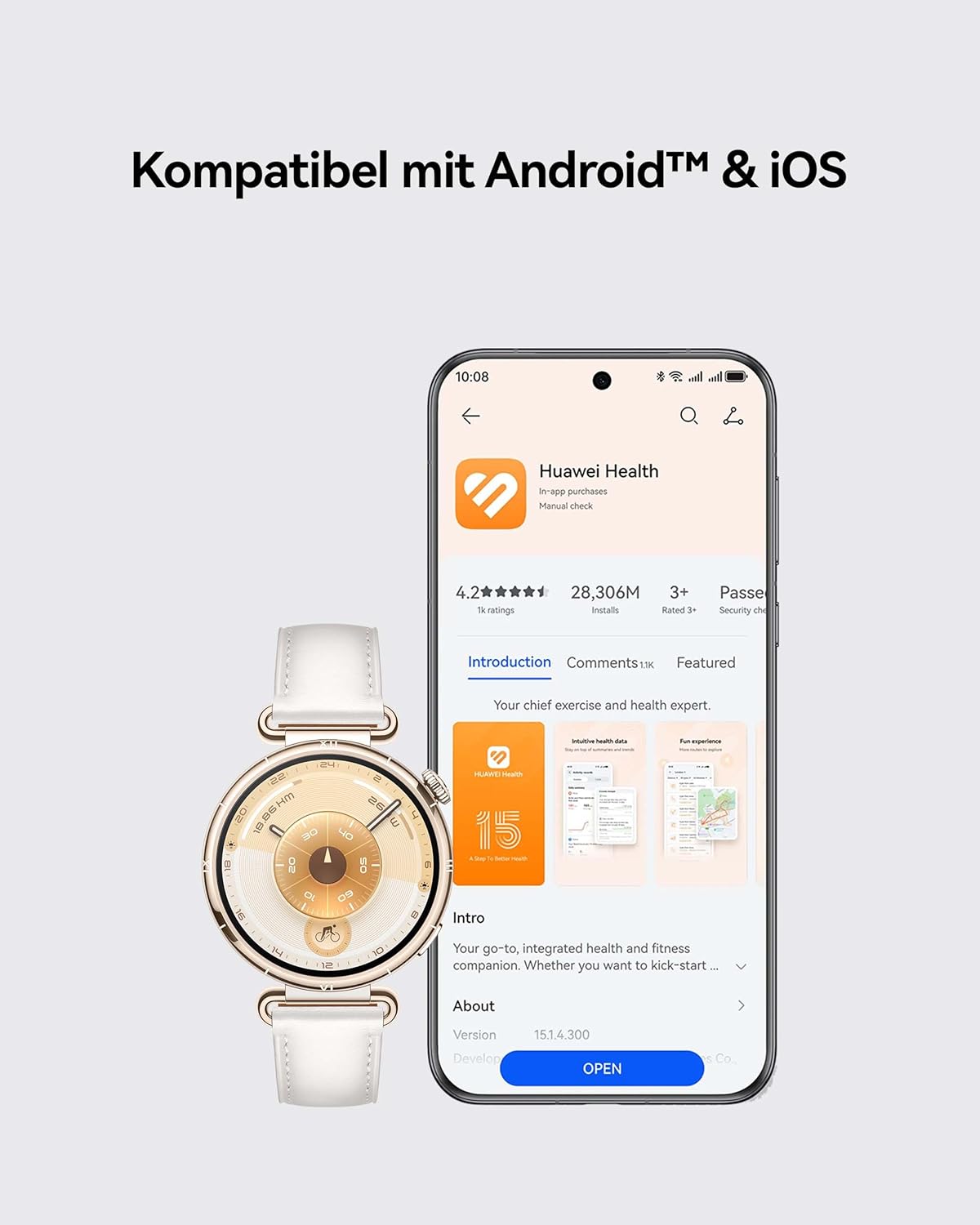 HUAWEI Watch GT 6 Pro Smartwatch, GPS, EKG, 1,47" AMOLED-Display, Bis zu 21 Tage Akku, umfassende Fahrrad-Features, 100+ Sportmodi, Kompatibel mit Android™ & iOS, Gesundheitsmonitoring, Schwarz, 46mm