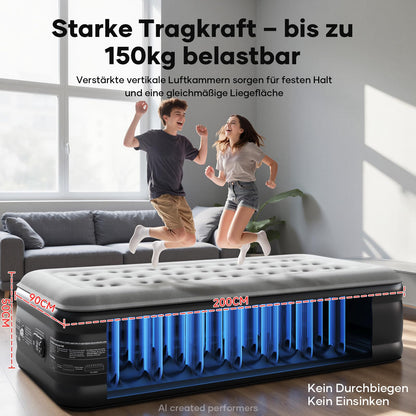 OlarHike Luftmatratze Selbstaufblasend, Luftbett 2 Personen, Gästebett, Luftmatratze 140x200, 1er Pack, aufblasbar für Camping, Zelt, Sofa und Heimgebrauch - 140 x 200 x 46 cm