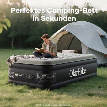 OlarHike Luftmatratze Selbstaufblasend, Luftbett 2 Personen, Gästebett, Luftmatratze 140x200, 1er Pack, aufblasbar für Camping, Zelt, Sofa und Heimgebrauch - 140 x 200 x 46 cm