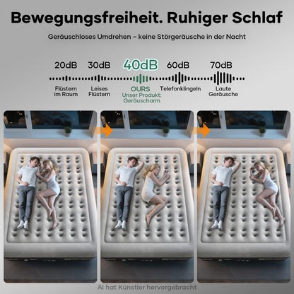 OlarHike Luftmatratze Selbstaufblasend, Luftbett 2 Personen, Gästebett, Luftmatratze 140x200, 1er Pack, aufblasbar für Camping, Zelt, Sofa und Heimgebrauch - 140 x 200 x 46 cm