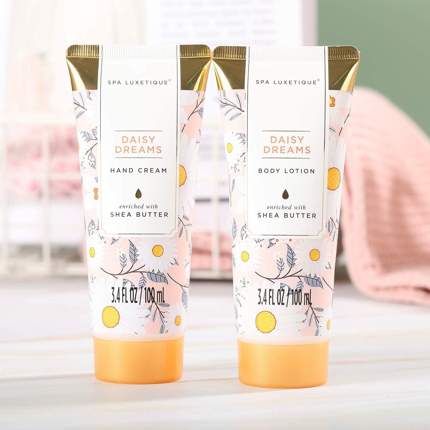 SPA LUXETIQUE Damen Bade Geschenkset - Beauty Set für Sie 12tlg Geburtstagsgeschenk, Gänseblümchenduft Spa Set, Wellness Set für Frauen, Muttertaggeschenke, Valentinstag Geschenk für Sie