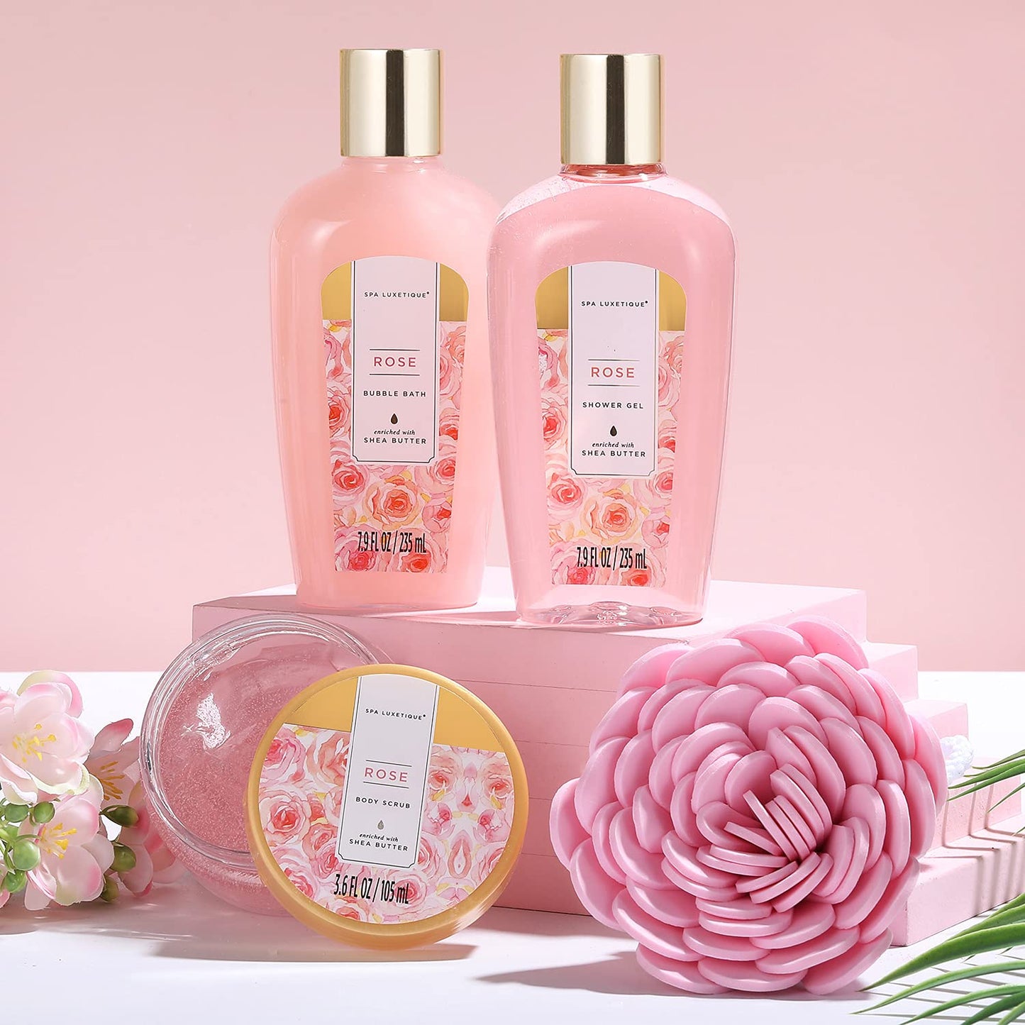 SPA LUXETIQUE Damen Bade Geschenkset - Beauty Set für Sie 12tlg Geburtstagsgeschenk, Gänseblümchenduft Spa Set, Wellness Set für Frauen, Muttertaggeschenke, Valentinstag Geschenk für Sie