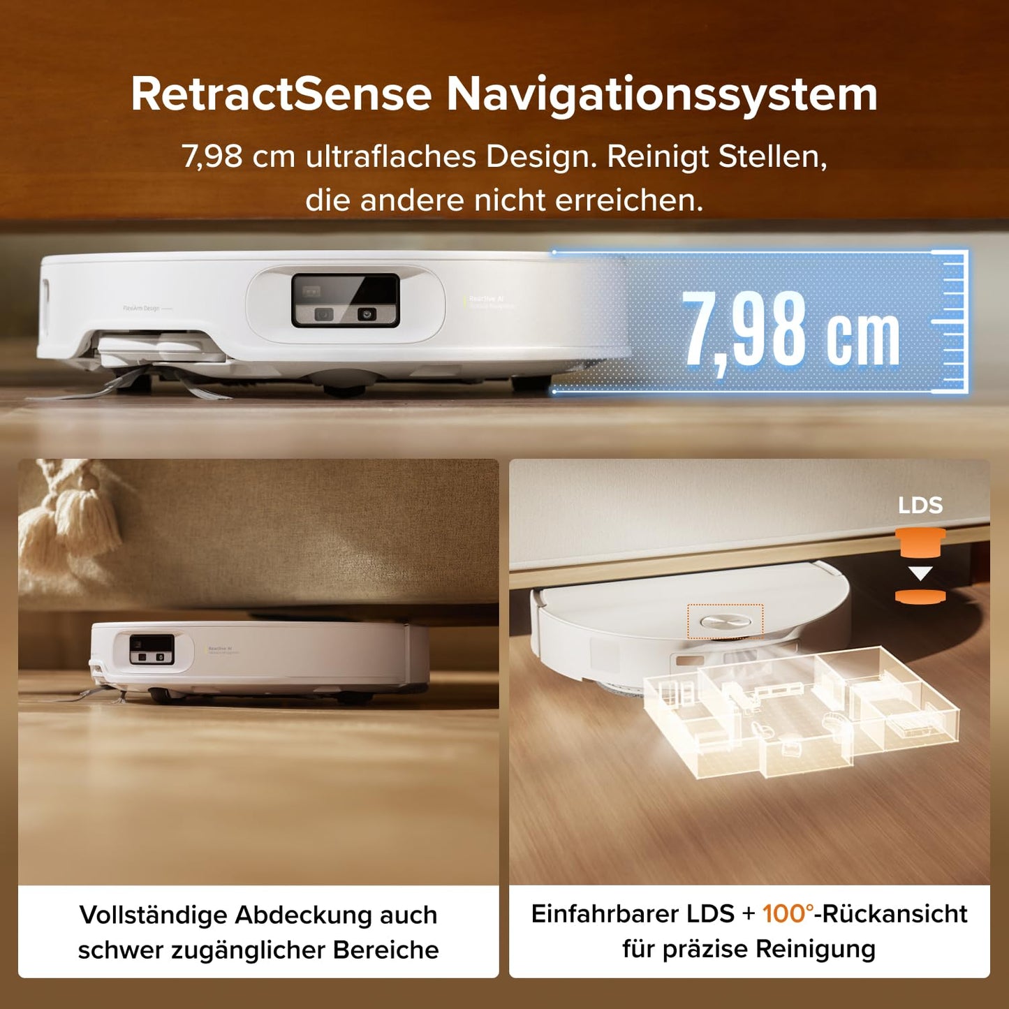 roborock Qrevo Edge 2 Set Saugroboter mit Wischfunktion&Hebarem Wischmopp, 25.000 Pa, Anti-Tangle, ultraflach 7,98 cm, 80 °C Heißwasser-Moppwäsche, FlexiArm-Technologie, AI-Hinderniserkennung(Schwarz)