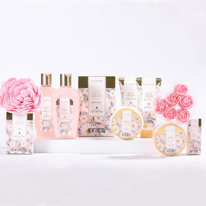 SPA LUXETIQUE Damen Bade Geschenkset - Beauty Set für Sie 12tlg Geburtstagsgeschenk, Gänseblümchenduft Spa Set, Wellness Set für Frauen, Muttertaggeschenke, Valentinstag Geschenk für Sie