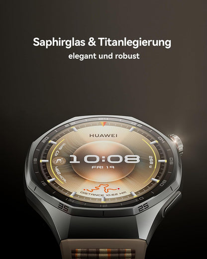 HUAWEI Watch GT 6 Pro Smartwatch, GPS, EKG, 1,47" AMOLED-Display, Bis zu 21 Tage Akku, umfassende Fahrrad-Features, 100+ Sportmodi, Kompatibel mit Android™ & iOS, Gesundheitsmonitoring, Schwarz, 46mm