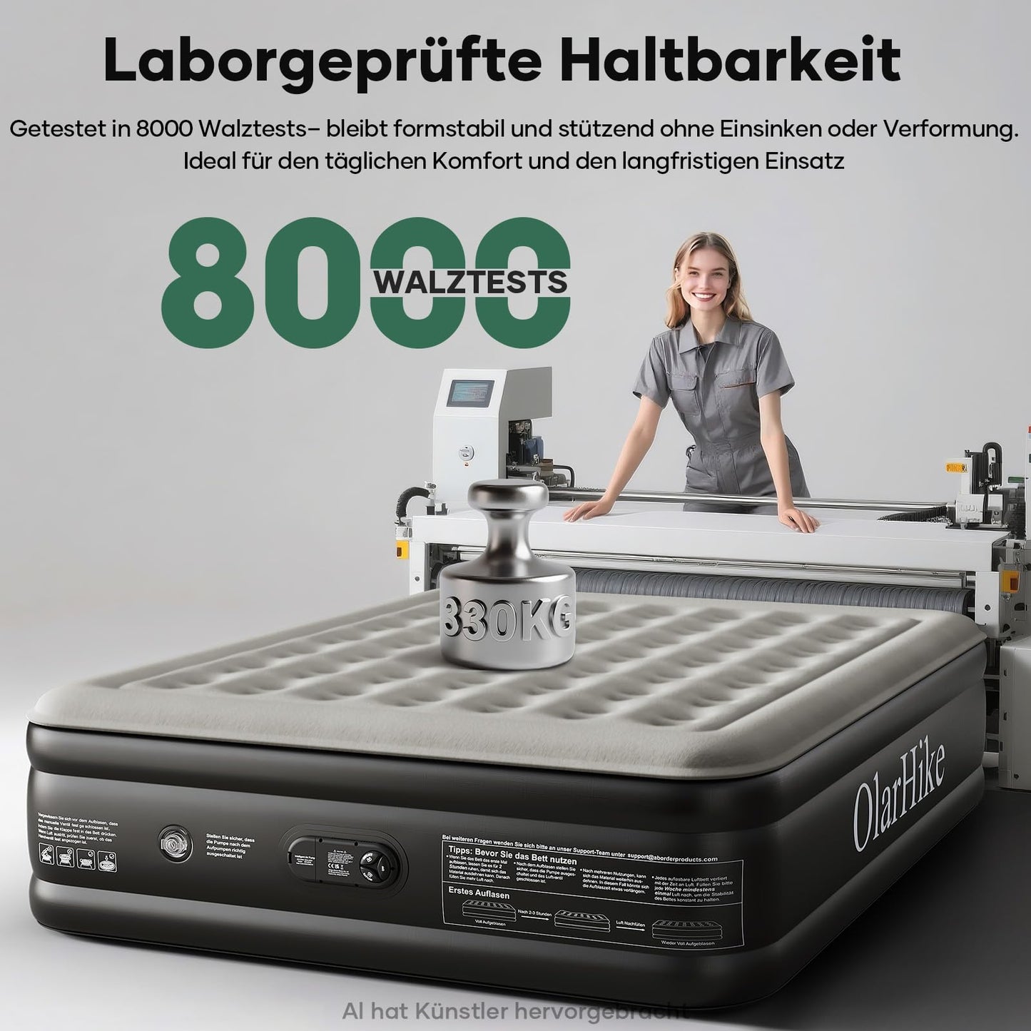 OlarHike Luftmatratze Selbstaufblasend, Luftbett 2 Personen, Gästebett, Luftmatratze 140x200, 1er Pack, aufblasbar für Camping, Zelt, Sofa und Heimgebrauch - 140 x 200 x 46 cm