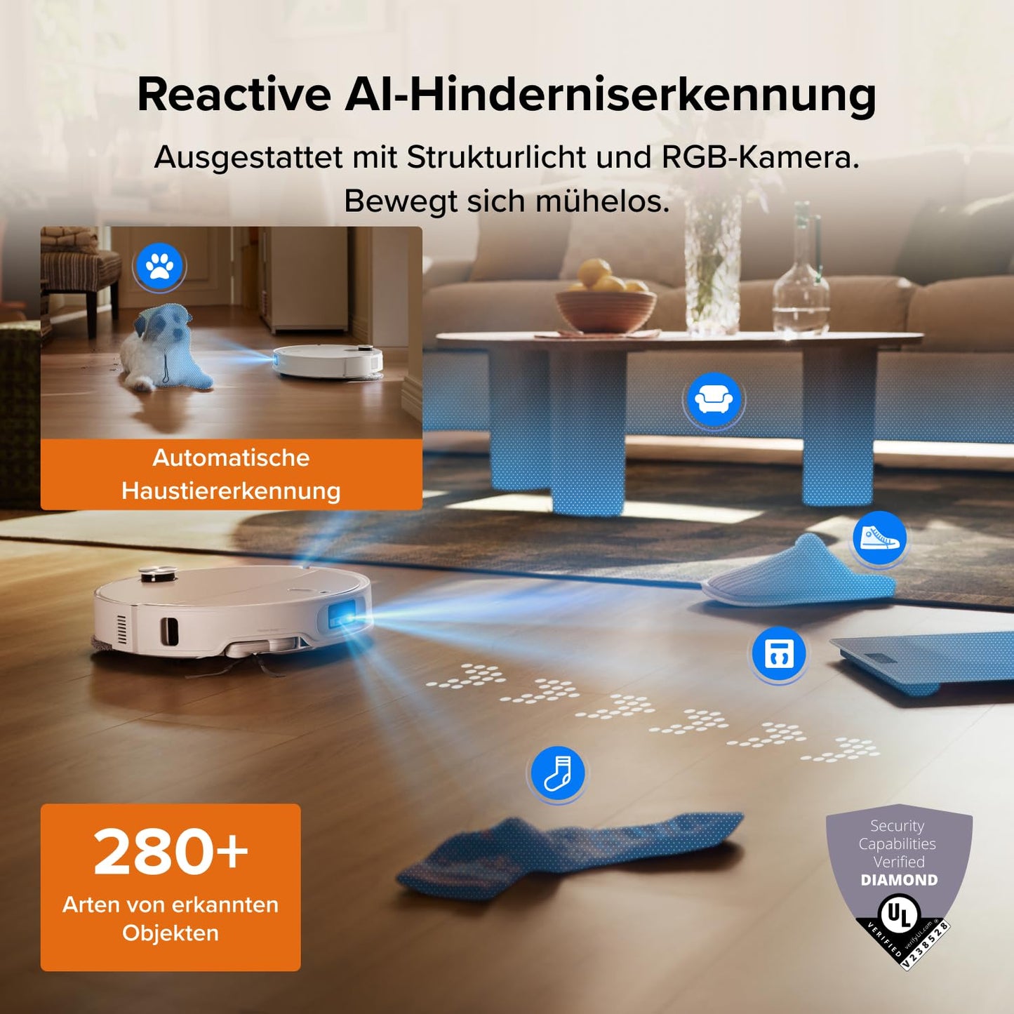 roborock Qrevo Edge 2 Set Saugroboter mit Wischfunktion&Hebarem Wischmopp, 25.000 Pa, Anti-Tangle, ultraflach 7,98 cm, 80 °C Heißwasser-Moppwäsche, FlexiArm-Technologie, AI-Hinderniserkennung(Schwarz)