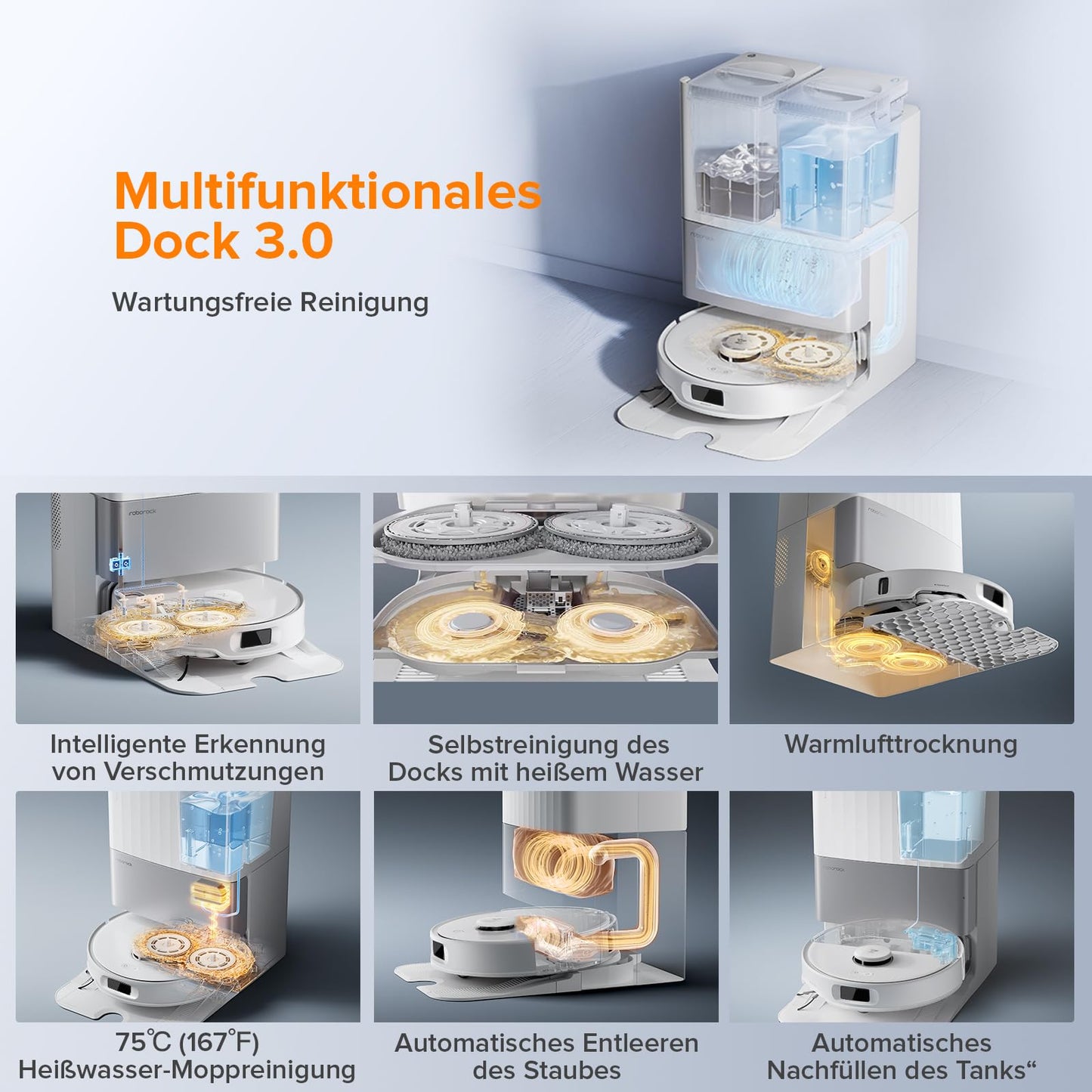 roborock Qrevo Edge 2 Set Saugroboter mit Wischfunktion&Hebarem Wischmopp, 25.000 Pa, Anti-Tangle, ultraflach 7,98 cm, 80 °C Heißwasser-Moppwäsche, FlexiArm-Technologie, AI-Hinderniserkennung(Schwarz)