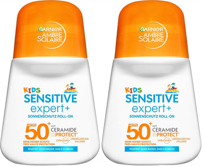 Garnier Ambre Solaire Sensitive Expert + Hydrating UV Water Sonnenschutzspray LSF 50 – Sonnen-Spray für Körper, Gesicht, Kopfhaut & Haare – Wasserfest, sandresistent & nicht fettend – 150ml
