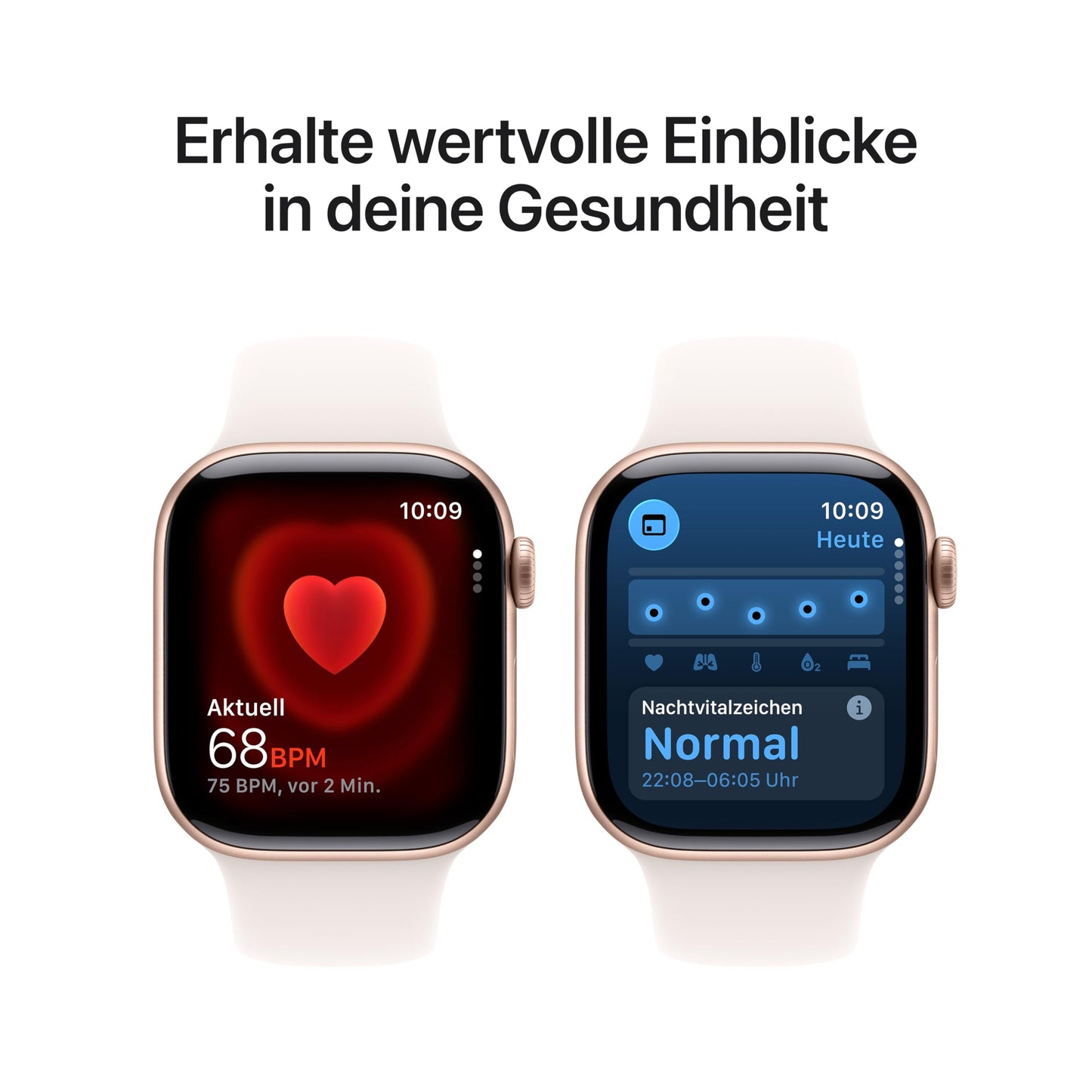 Apple Watch Series 11 GPS 42 mm Smartwatch mit Aluminiumgehäuse in Roségold und Sportarmband in Blassrosa (M/L). Schlafindex, Fitnesstracker, Gesundheitstracking, Always-On Display, Wasserschutz