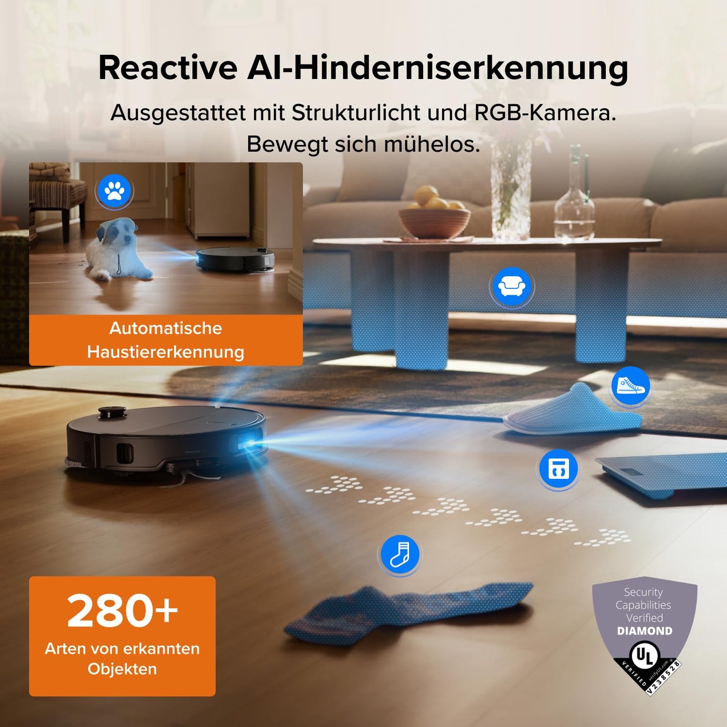 roborock Qrevo Edge 2 Set Saugroboter mit Wischfunktion&Hebarem Wischmopp, 25.000 Pa, Anti-Tangle, ultraflach 7,98 cm, 80 °C Heißwasser-Moppwäsche, FlexiArm-Technologie, AI-Hinderniserkennung(Schwarz)