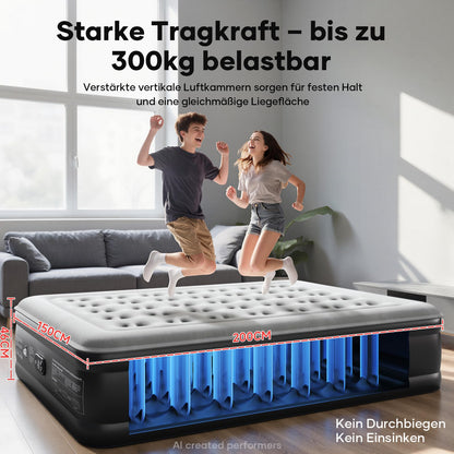 OlarHike Luftmatratze Selbstaufblasend, Luftbett 2 Personen, Gästebett, Luftmatratze 140x200, 1er Pack, aufblasbar für Camping, Zelt, Sofa und Heimgebrauch - 140 x 200 x 46 cm