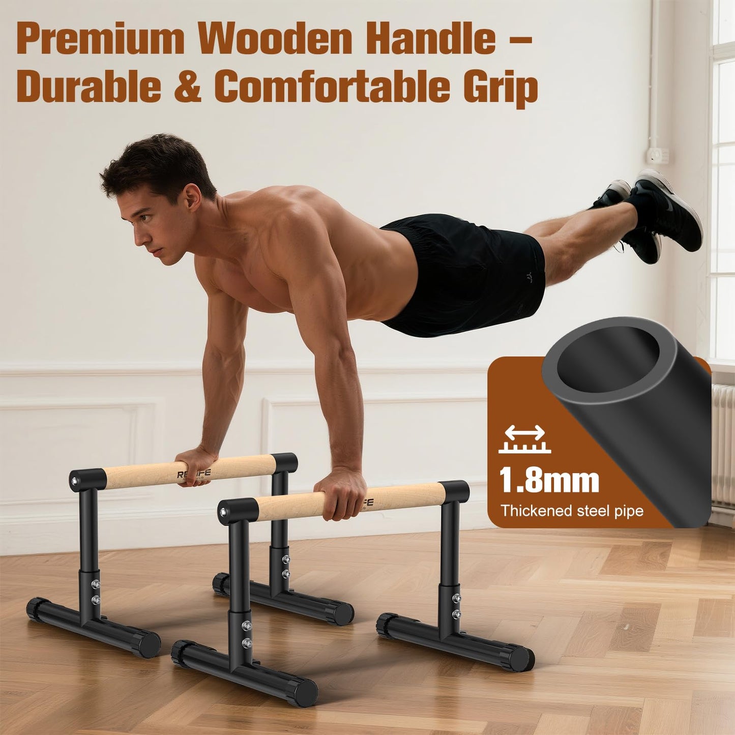 RELIFE REBUILD YOUR LIFE Dip Station Dip Bar Barren Parallettes Push Up Dip-Ständer Einstellbar Einstellbare Höhe Fitness Turnhalle Ausüben Calisthenics Equipment