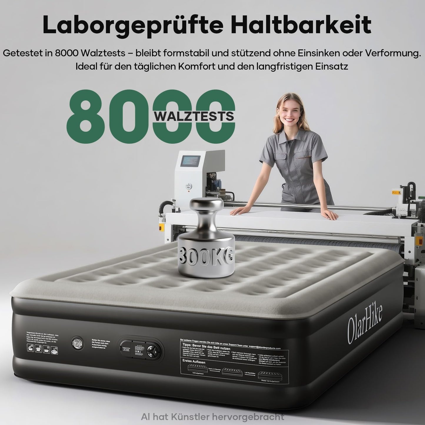 OlarHike Luftmatratze Selbstaufblasend, Luftbett 2 Personen, Gästebett, Luftmatratze 140x200, 1er Pack, aufblasbar für Camping, Zelt, Sofa und Heimgebrauch - 140 x 200 x 46 cm