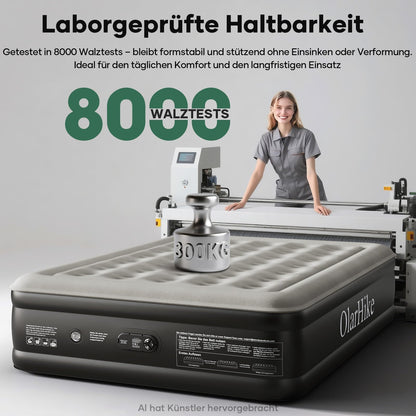 OlarHike Luftmatratze Selbstaufblasend, Luftbett 2 Personen, Gästebett, Luftmatratze 140x200, 1er Pack, aufblasbar für Camping, Zelt, Sofa und Heimgebrauch - 140 x 200 x 46 cm