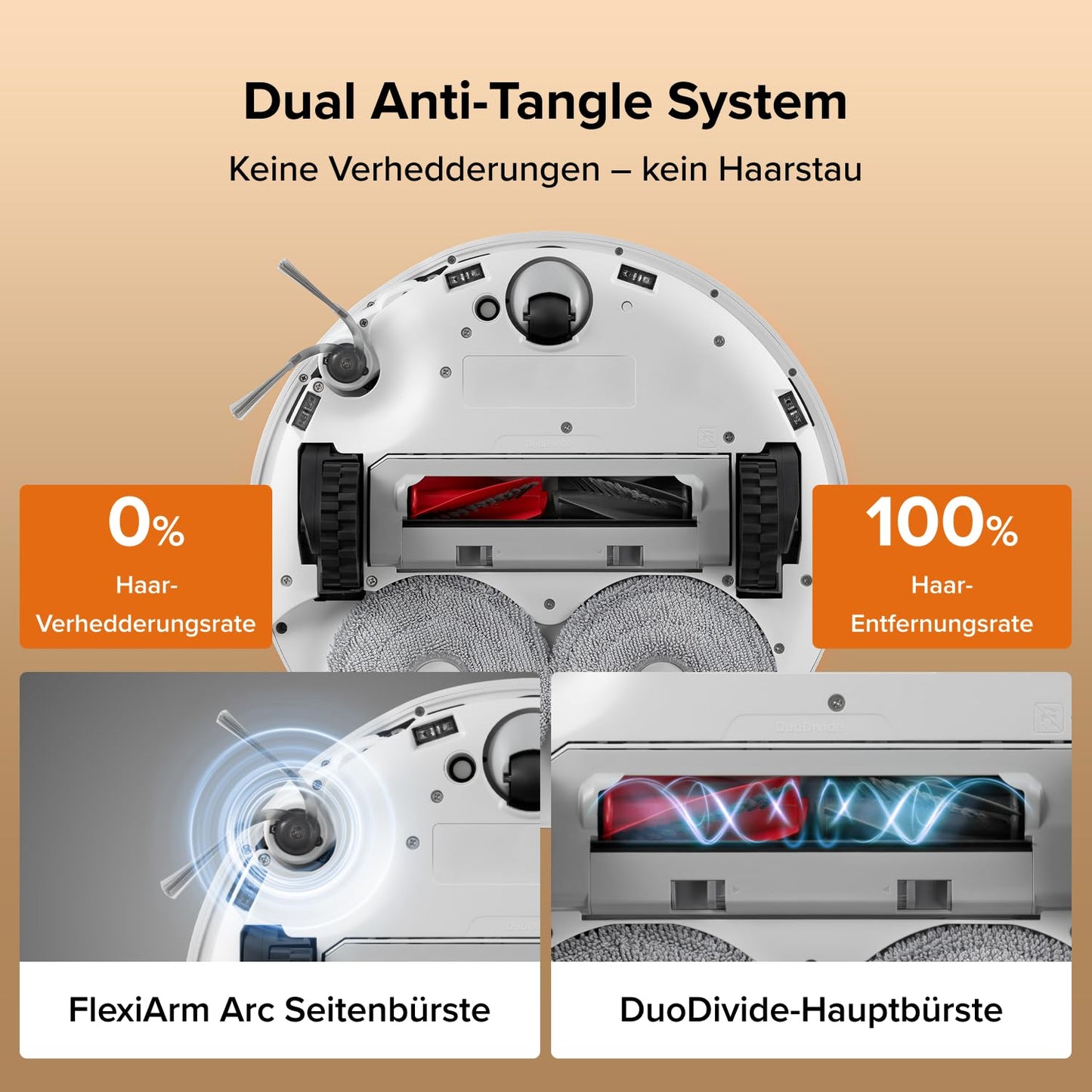 roborock Qrevo Edge 2 Set Saugroboter mit Wischfunktion&Hebarem Wischmopp, 25.000 Pa, Anti-Tangle, ultraflach 7,98 cm, 80 °C Heißwasser-Moppwäsche, FlexiArm-Technologie, AI-Hinderniserkennung(Schwarz)