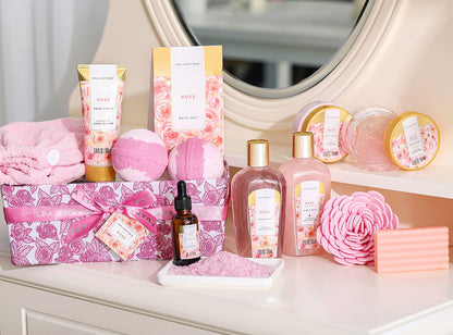 SPA LUXETIQUE Damen Bade Geschenkset - Beauty Set für Sie 12tlg Geburtstagsgeschenk, Gänseblümchenduft Spa Set, Wellness Set für Frauen, Muttertaggeschenke, Valentinstag Geschenk für Sie