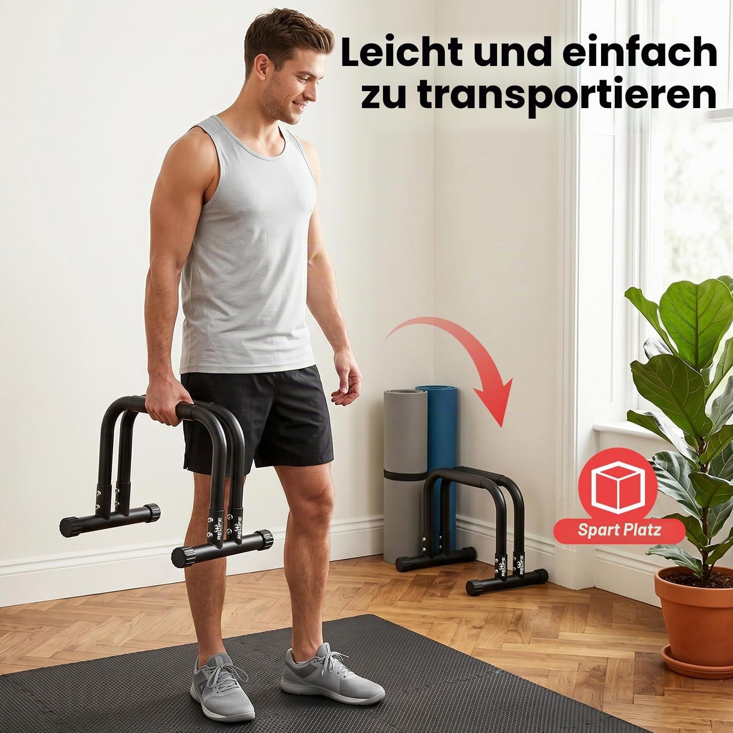 RELIFE REBUILD YOUR LIFE Dip Station Dip Bar Barren Parallettes Push Up Dip-Ständer Einstellbar Einstellbare Höhe Fitness Turnhalle Ausüben Calisthenics Equipment