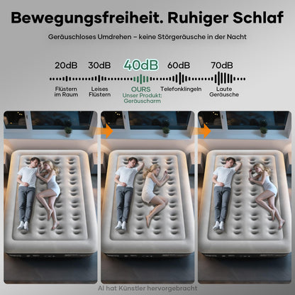 OlarHike Luftmatratze Selbstaufblasend, Luftbett 2 Personen, Gästebett, Luftmatratze 140x200, 1er Pack, aufblasbar für Camping, Zelt, Sofa und Heimgebrauch - 140 x 200 x 46 cm