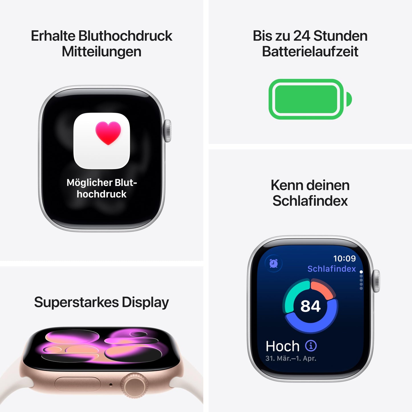 Apple Watch Series 11 GPS 42 mm Smartwatch mit Aluminiumgehäuse in Roségold und Sportarmband in Blassrosa (M/L). Schlafindex, Fitnesstracker, Gesundheitstracking, Always-On Display, Wasserschutz