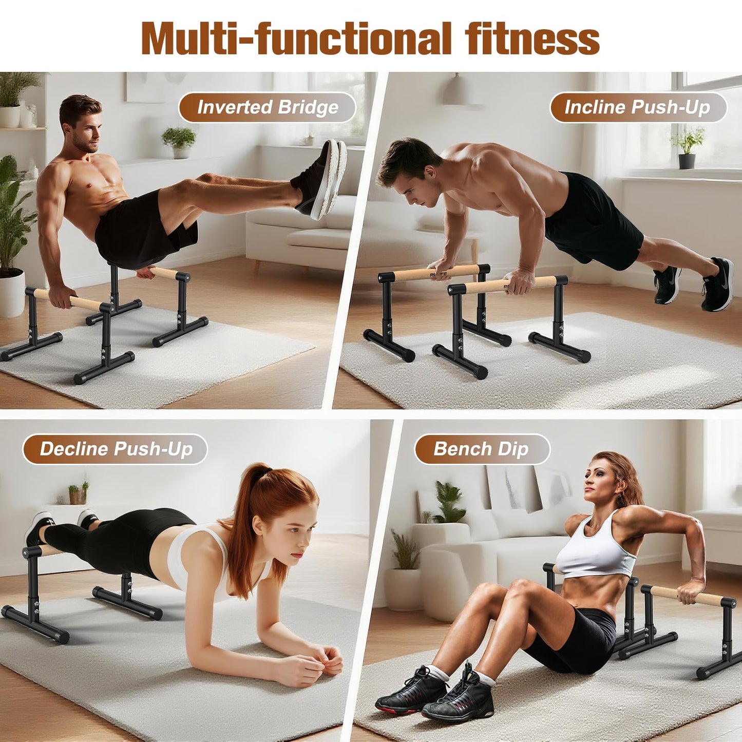 RELIFE REBUILD YOUR LIFE Dip Station Dip Bar Barren Parallettes Push Up Dip-Ständer Einstellbar Einstellbare Höhe Fitness Turnhalle Ausüben Calisthenics Equipment