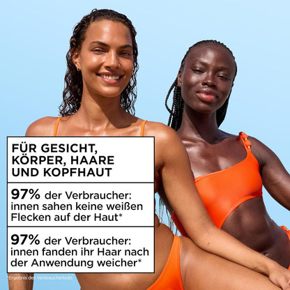 Garnier Ambre Solaire Sensitive Expert + Hydrating UV Water Sonnenschutzspray LSF 50 – Sonnen-Spray für Körper, Gesicht, Kopfhaut & Haare – Wasserfest, sandresistent & nicht fettend – 150ml