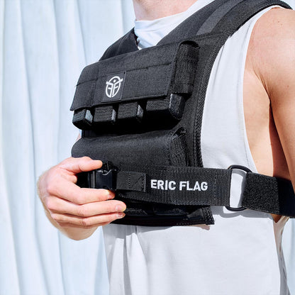 Eric Flag Gewichtsweste 20kg oder 10kg - Einstellbare Weighted Vest für Crosstraining, Krafttraining, Calisthenics und Gym, Bequeme Gewichtsweste mit Herausnehmbare Metall-Gewichte, Damen & Herren