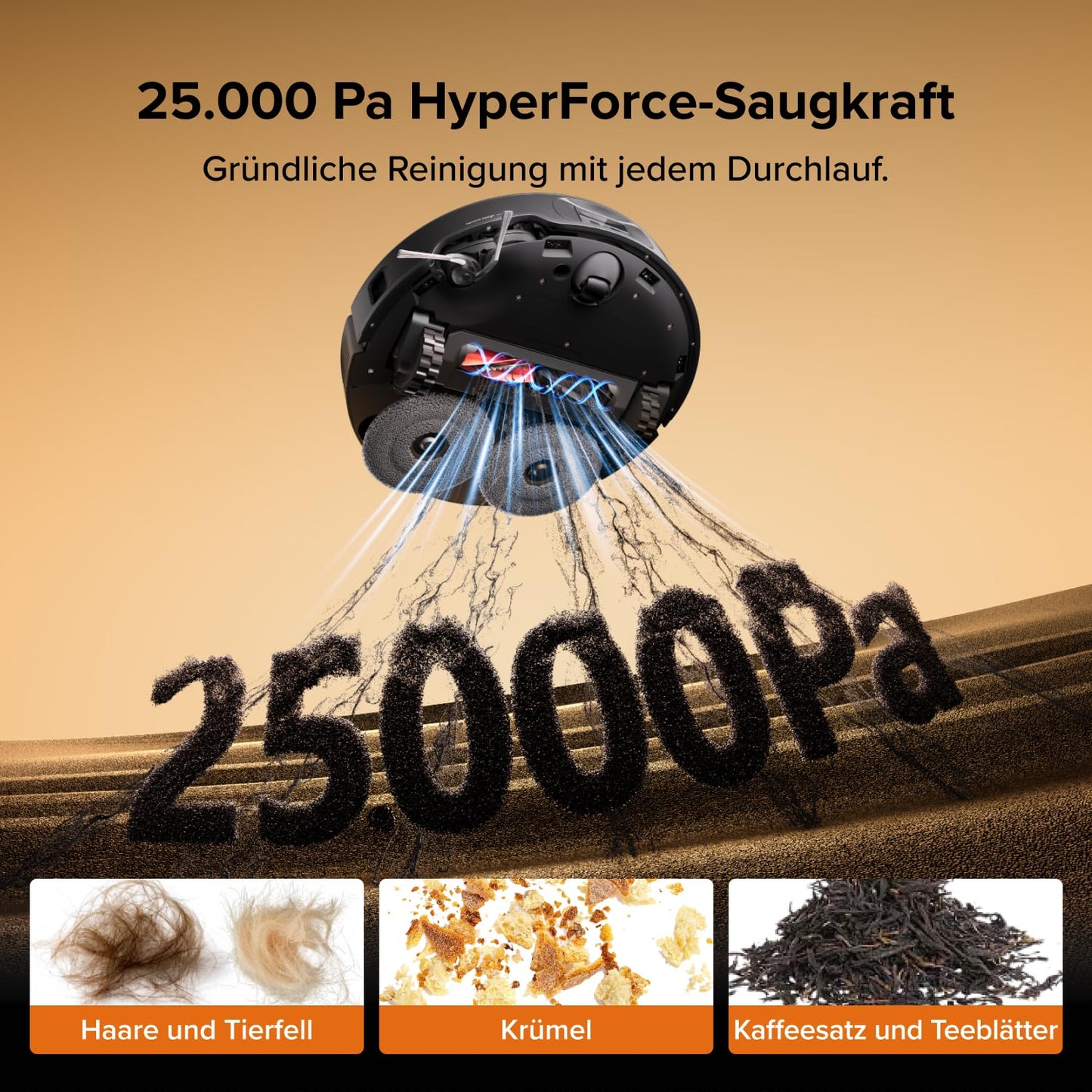 roborock Qrevo Edge 2 Set Saugroboter mit Wischfunktion&Hebarem Wischmopp, 25.000 Pa, Anti-Tangle, ultraflach 7,98 cm, 80 °C Heißwasser-Moppwäsche, FlexiArm-Technologie, AI-Hinderniserkennung(Schwarz)