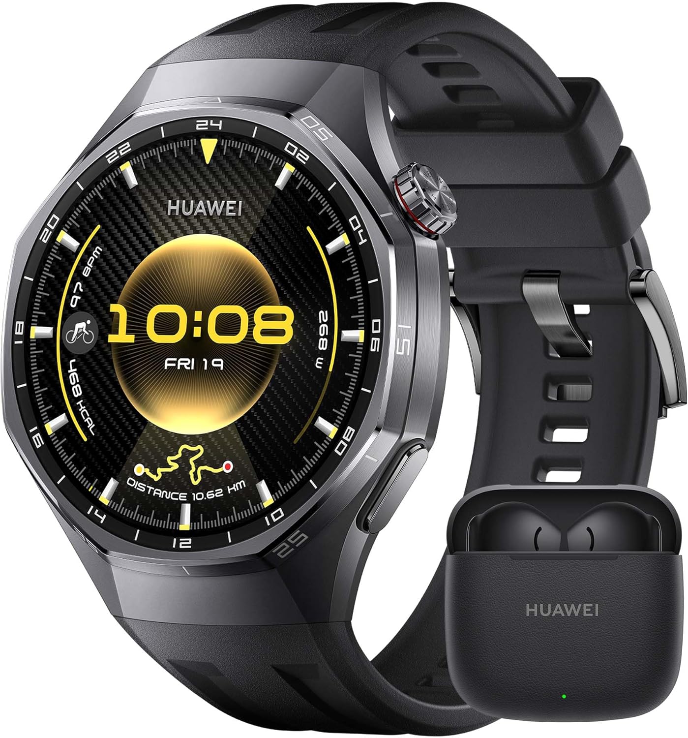 HUAWEI Watch GT 6 Pro Smartwatch, GPS, EKG, 1,47" AMOLED-Display, Bis zu 21 Tage Akku, umfassende Fahrrad-Features, 100+ Sportmodi, Kompatibel mit Android™ & iOS, Gesundheitsmonitoring, Schwarz, 46mm