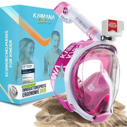 Die Preisgekrönte KAIMANA® Schnorchelmaske für Erwachsene & Kinder - absolut CO2 sicher - inkl. Tragetasche - Tauchermaske Erwachsene - Vollgesichtsmaske Tauchmaske