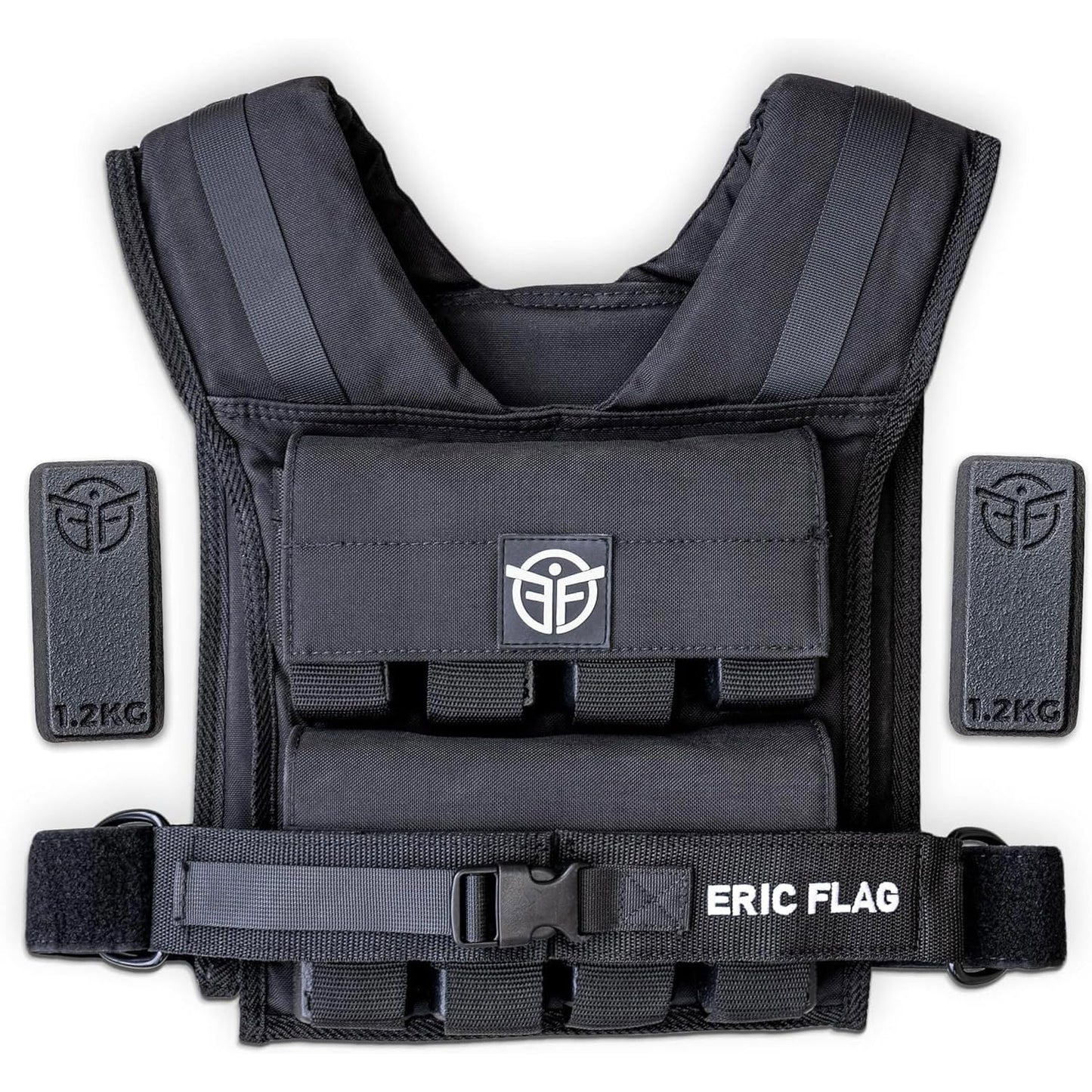 Eric Flag Gewichtsweste 20kg oder 10kg - Einstellbare Weighted Vest für Crosstraining, Krafttraining, Calisthenics und Gym, Bequeme Gewichtsweste mit Herausnehmbare Metall-Gewichte, Damen & Herren